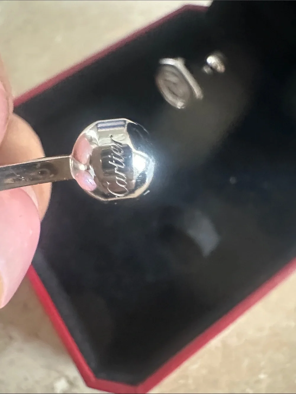 Cartier Silver Oval Logo Cufflinks